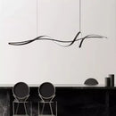 Ljojo Matte Black Led Pendant Chandelier for Kitchen Island Dining Room