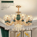 LED Crystal Ceramic Retro Ceiling Chandelier European Style Luxury Lamp for Living Room by Ljojo