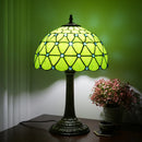 Green Christmas Table Lamp Stained Glass Bedside 12 Inches Desk Reading Light for Home Office by Ljojo.