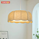 Japanese Fabric Pendant Light | Wavy Chandelier for Bedroom and Living Room by Ljojo
