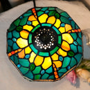 French Table Lamp Stained Glass Red Rose 8 Inches Bedside Reading Light Ljojo