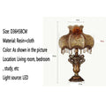 Ljojo Luxe European Table Lamp: LED Retro Desk Light for Living Room, Bedroom, Villa