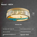 Ljojo Chinese Style Enamel Ceiling Lamp Modern Villa Glossy Crystal LED Decoration