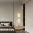 Ljojo Vertical Glass Chandelier Pendant Lamp for Bedroom and Living Room Decor