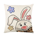 Easter Bunny Eggs Pillowcase 45x45cm Linen Pillow Covers, Ljojo Home Decor Brand