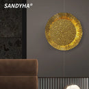 Ljojo Gold Foil Wall Lamps - Retro Italian Designer Lights for Living Room Hallway Decor