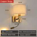 LED Wall Lamp Round Fabric Lampshade With 3W Spotlight Reading Light Sconce by Ljojo