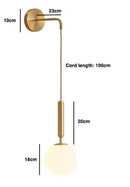 Ljojo 4W LED Wall Lamp Sconce with Knob Switch for Bedroom & Living Room Lighting