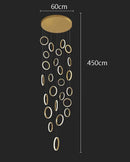Ljojo LED Ring Pendant Chandelier | Adjustable Hanging Cables | Gold/Black | Home Dining Living Room