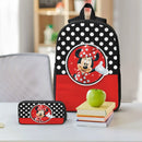 Ljojo Minnie Mouse Mickey Backpack Set with Lunch Box for Students