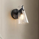 Ljojo Luxury Black Copper Wall Lamp, Transparent Shade for Bedroom, Living Room, Bathroom