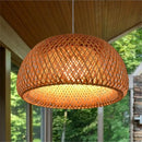 Bamboo Pendant Lamps Hand Knitted Chinese Style Weaving Hanging Lamps 26cm - Restaurant Home Decor Lighting Fixtures