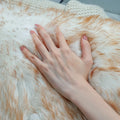 Ljojo Long Plush Fur Rug for Living Room, Bedroom - Luxurious Artificial Sheepskin Carpet