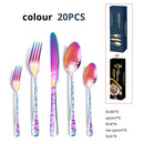 Ljojo 20-Piece Stainless Steel Western Style Tableware Set for Hotels & Steakhouses