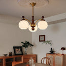 French Medieval Style Living Room Chandelier Retro Wood Hanging Lamp by Ljojo