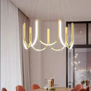 Ljojo Modern U Shape Ceiling Led Chandeliers for Living Room Luxury Home Decor Fixture