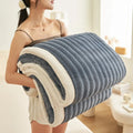 Ljojo 350g Full Extinction Wave Jacquard Blanket - Thick Coral Fleece Winter Blanket