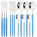 Ljojo 12-Piece Black Gold Stainless Steel Cutlery Set for Parties and Kitchens