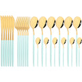 Ljojo 24pcs Stainless Steel Cutlery Set Fork Teaspoon Knife Silverware Flatware