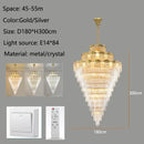 Large LED Crystal Chandelier for Modern Duplex Villa Living Room by Ljojo