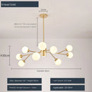 Nordic Tree Branch LED Chandelier Glass Ball Lampshade Black Gold for Bedroom Living Room Ljojo