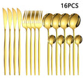 Ljojo 16-Piece Stainless Steel Tableware Set for Home, Hotel, and Restaurant