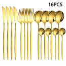 Ljojo 16-Piece Stainless Steel Tableware Set for Home, Hotel, and Restaurant