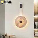 Wabi Sabi Yellow Travertine LED Wall Sconce For Livingroom TV Background Bedroom By Ljojo