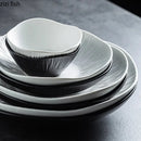 Ljojo Matte Striped Ceramic Deep Plate Set - Creative Tableware for Restaurants