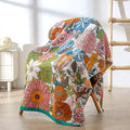 Boho Floral Cotton Bedspread Blanket by Ljojo: Soft Aesthetic Bed Throw Cover for Home