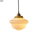 Ljojo Milky Glass LED Pendant Light: Nordic Home Decor with Copper Socket