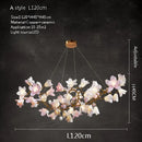 French Pink Flower Pendant Chandelier For Living Room Kitchen Island by Ljojo Branches Round Flower Pendant Light