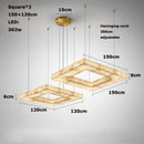 Alabaster Square Marble Chandelier Lighting Pendant by Ljojo Spanish Natural Marble Dining Room