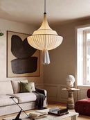 Nordic Wabi Sabi Retro Cloth E27 Pendant Light Fixture for Living Room by Ljojo