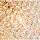 Ljojo Luxury Gold Crystal Chandelier LED Square Ceiling Light for Bedrooms and Living Rooms