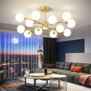 Scandinavian Glass Ball Chandelier for Bedroom | Modern Gold Black Pendant Light Ljojo
