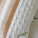 Ivory Brown Coffee Black Stripe Pillow Case with Tassels - Ljojo Brand