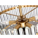 Ljojo 5-Light Brushed Brass Crystal Glass Chandelier - Contemporary Modern Pendant Light