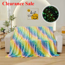 Ljojo Luminous Rainbow Unicorn Pegasus Star Flannel Blanket - Machine Washable Printing and Dyeing Blanket