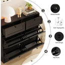 Ljojo™ Shoe Cabinet with Flip-Top Drawers & Additional Storage