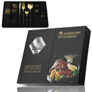 Golden Black Cutlery Set 24Pcs Stainless Steel Knife Fork Spoon Tableware Ljojo