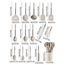 Ljojo 15Pcs Silicone Kitchen Utensil Set with Stainless Steel Handle & Storage Bucket