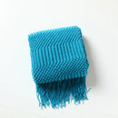 Ljojo Luxury Caramel Knitted Throw Blanket with Wave Tassels