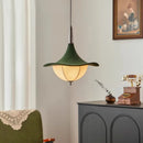 Nordic Wabi Sabi Style Green Fabric Pendant Lights - Medieval Retro Chandelier by Ljojo