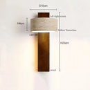 Ljojo LED Wall Sconce Yellow Travertine Pull Chain Switch, Mid Century Modern Style