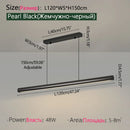 Black LED Chandelier Pendant Light Modern Minimalist Dining Room Fixture Ljojo
