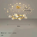LED Iron Glass Chandelier Modern Creative Art Decor Home Lighting Fixtures Ljojo