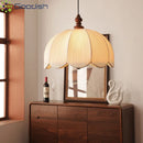Japanese Wabi Sabi LED Pendant Light for Home Decoration | Fabric Fruit Disk-Shaped Chandelier by Ljojo