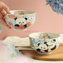 Ljojo 5-Inch Ceramic Panda Rice Bowl - Microwave Safe, High Aesthetic Value