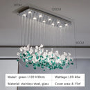 Nordic Green Stone Glass LED Pendant Chandelier by Ljojo - Elegant Dining Room Lighting Fixture